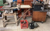 Table Saws & Crate of Power Tools, Batteries &