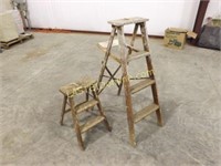 2 WOODEN STEP LADDERS