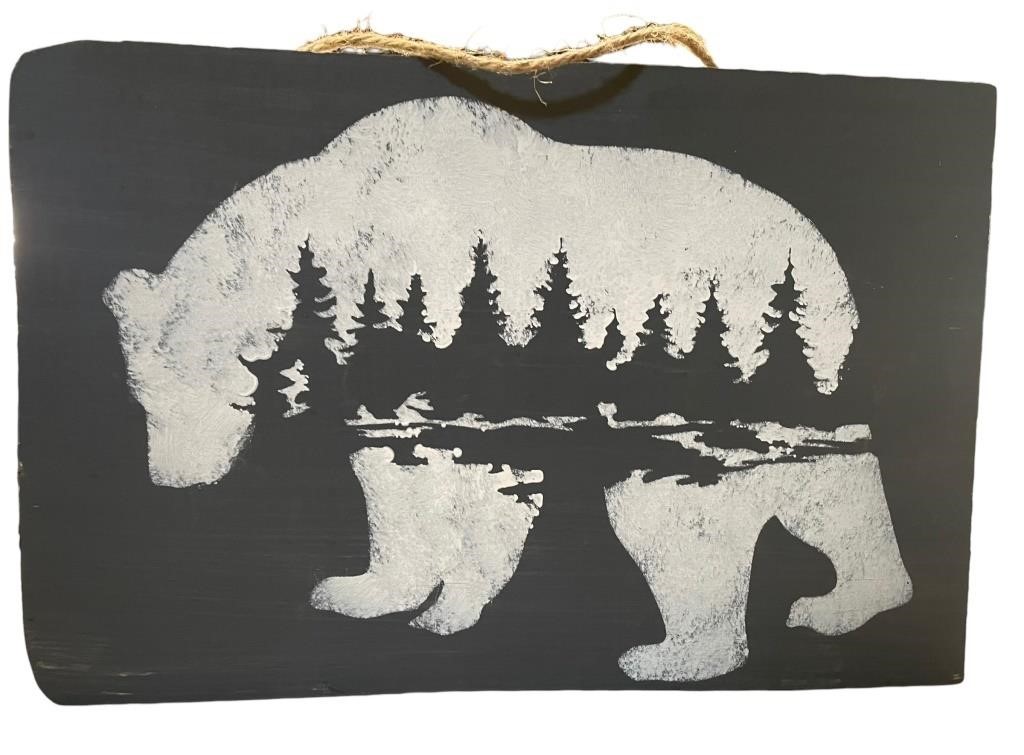Wooden Bear Sign