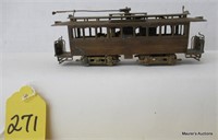 Brass 2-Truck Trolley Car, Unpainted