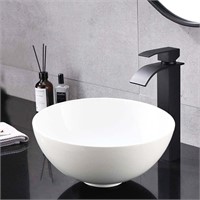 Round White Vessel Sink - 13x13 Modern Sink