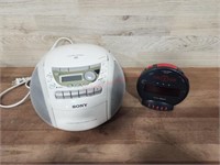 2 items - 1 Sony radio, 1 SonicBomb alarm clock