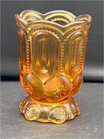 VTG L.E. Smith Amber Moon & Stars Pedestal Vase