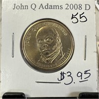 2008-D UNC JOHN Q ADAMS DOLLAR $1 COIN