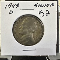 1943-D JEFFERSON SILVER WAR NICKEL