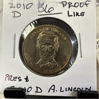 2010-D PROOF LIKE LINCOLN DOLLAR COIN