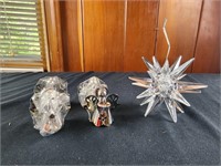 Old salem 4" star , 4 silverplate angel ornaments