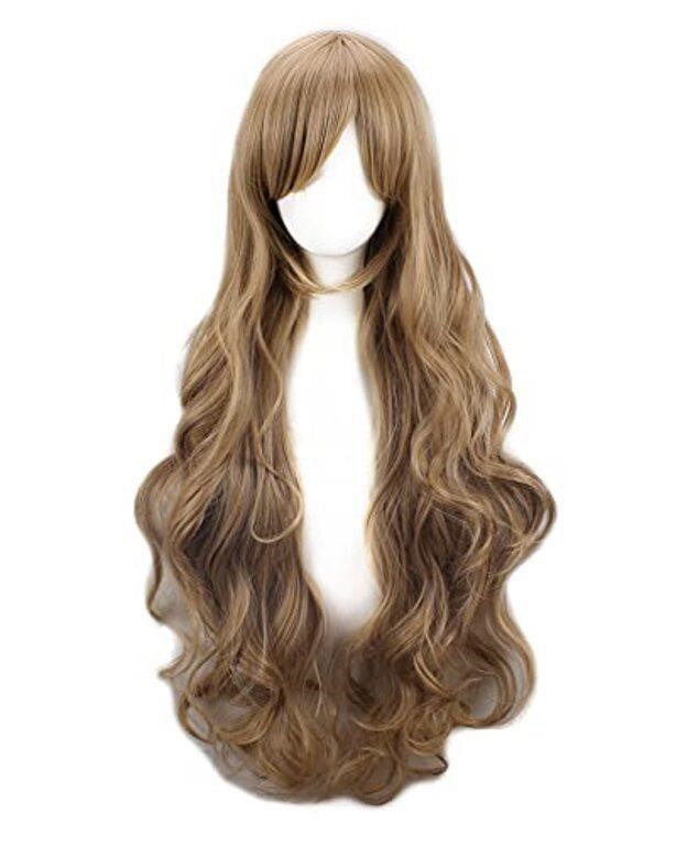 Women Anime Cosplay Wigs Light Brown 29in Length L