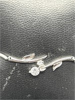 Sterling Silver w/ CZ Bracelet, Total Weight 2.65g