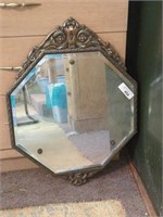 Vintage Decorated Framed Beveled Mirror