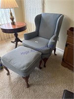 CHAIR W/ OTTOMAN, CLOTH COVERED