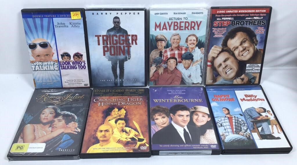 New Open Box Lot of 8 DVD’s