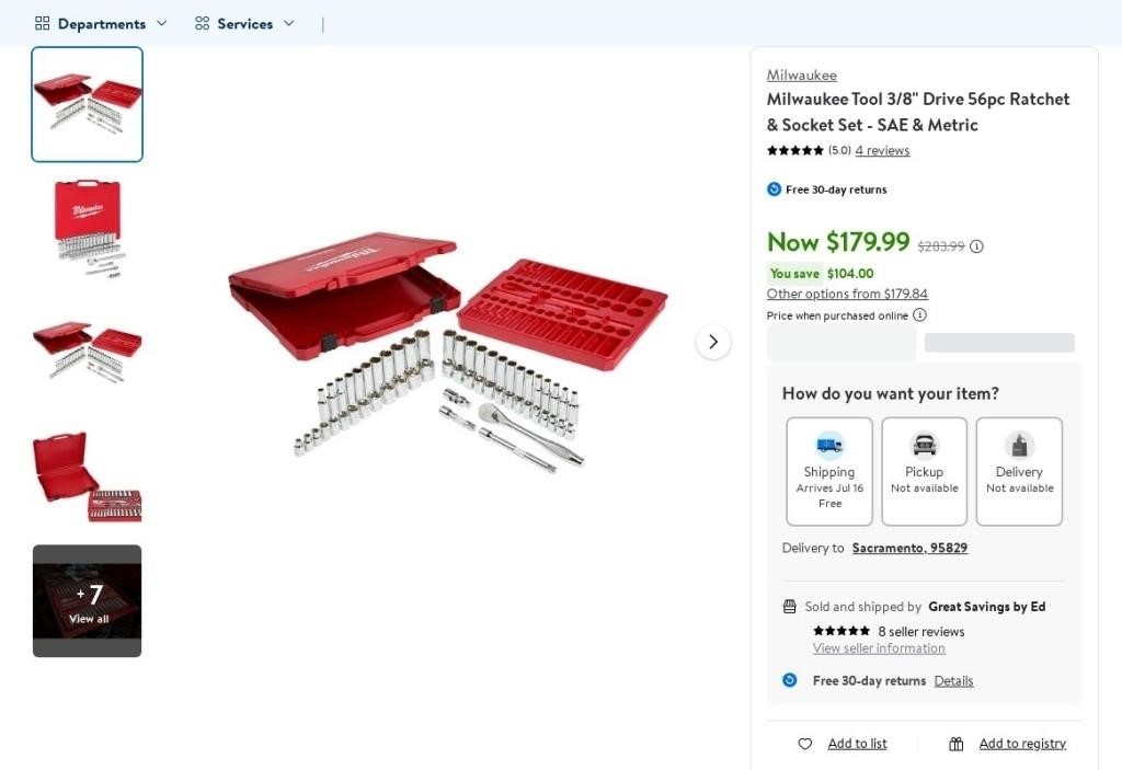 C2258  Milwaukee Ratchet & Socket Set 56pc