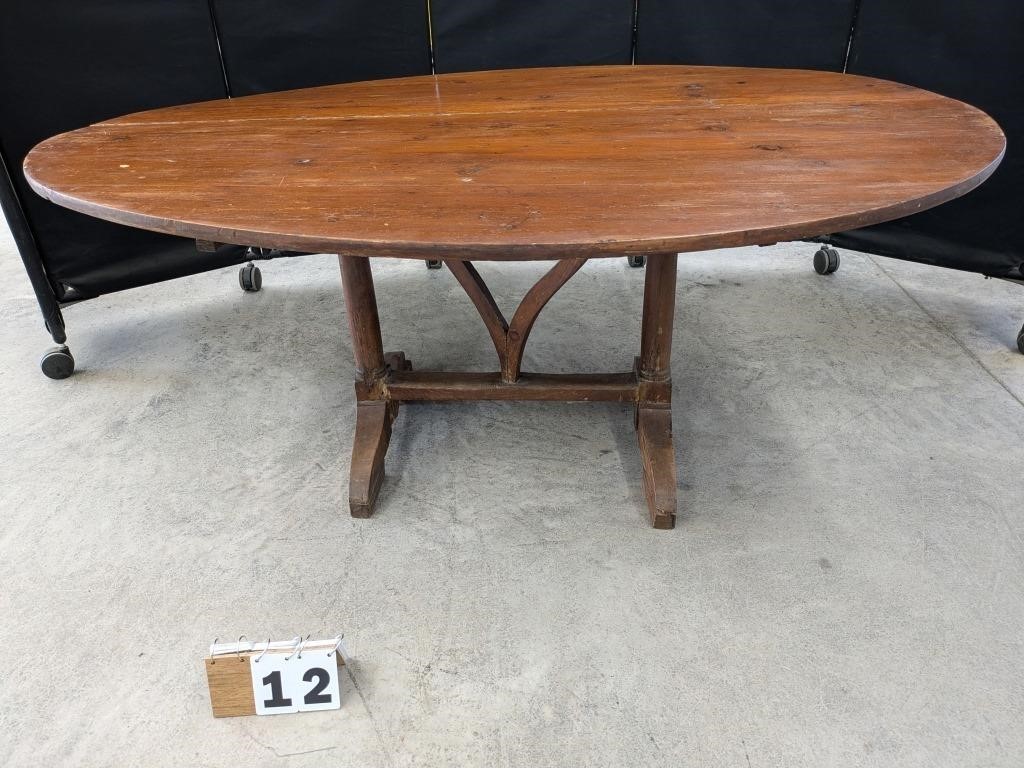Knotty Pine Tilt Top Country Table