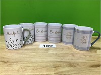 Colorful Mugs with Cute Sayings lot of 6