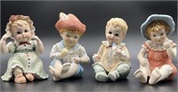 4 Vintage Lefton Bisque Figurines
