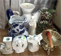 Pitcher, Candle Holders & Miscellaneous