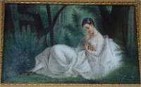 Hutschenreuther Porcelain Plaque, "In the Woods"