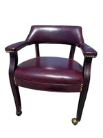 LEATHER BARREL BACK OFFICE CHAIR