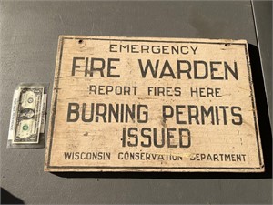 Vintage wood Wisconsin Conservation Department