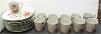 Set of Floral China Snack Sets