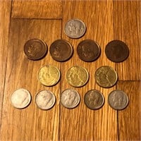 (13) Belgium Coins