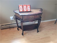 distressed leather end table