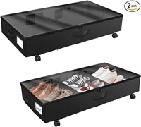 Under Bed Storage with Wheels, Pack of 2