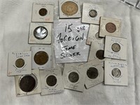(15) Foreign & Other Coins, Some Silver