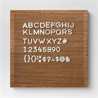 14"x 14" Wood Letter Board Brown - Threshold