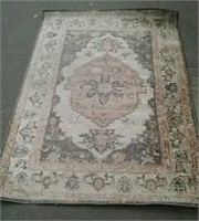 Floral Throw Rug, Approx. 42"×67"