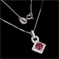 Heated Round Red Ruby 5mm Cz 925 Sterling Silver N