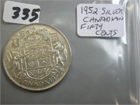 1952 Silver Canadian Fifty Cents Coin