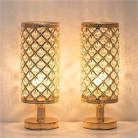 HAITRAL Crystal Table Lamp Set of 2 - Elegant