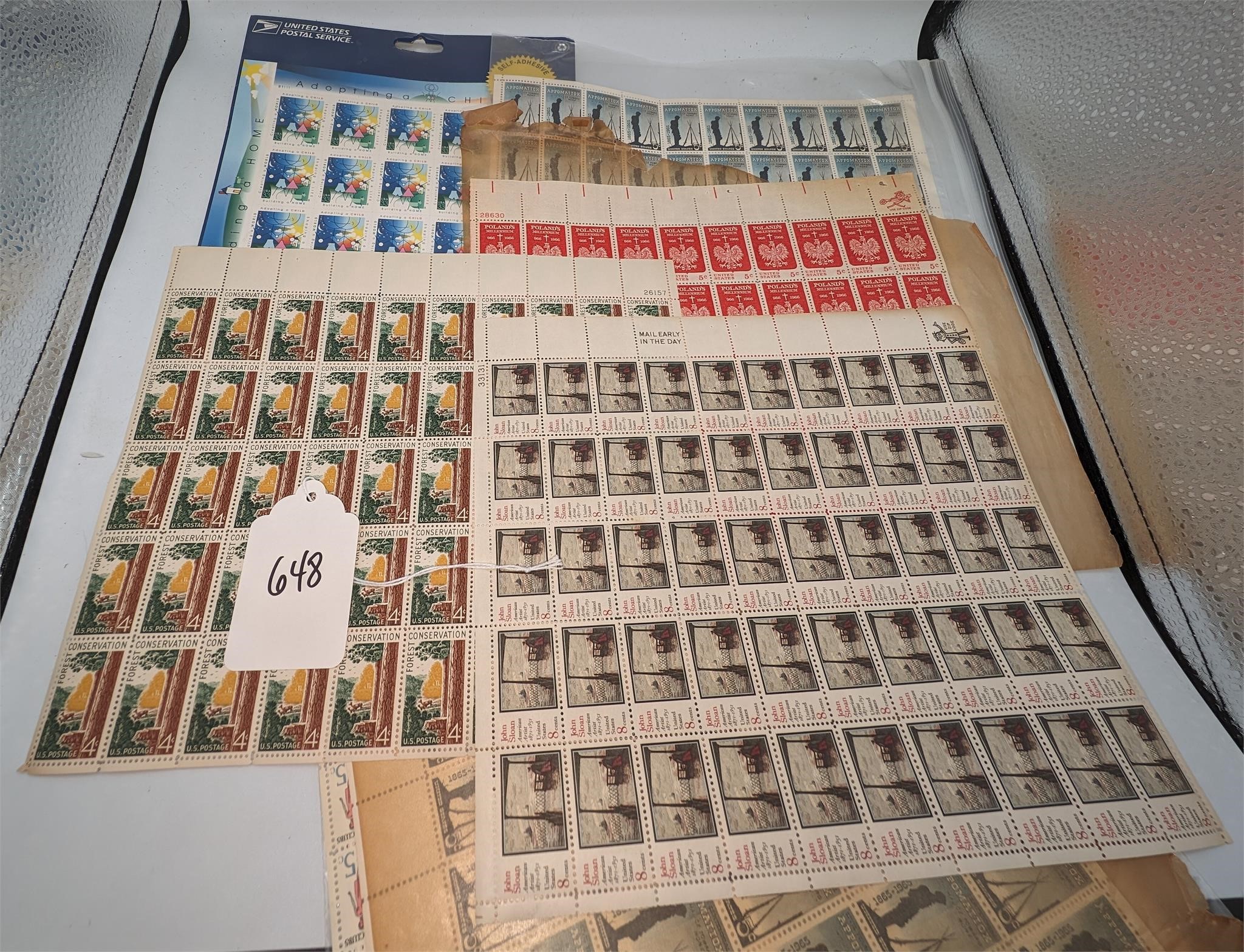 15 Pc. Vintage Collectible Stamp Sheets