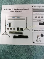 Backdrop Stand Kit  Black  Size: 6.5 x 10