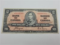 1937 Canada two dollar bill