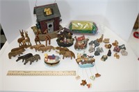 Large Lot of Noahs Arc Figurines & Basket