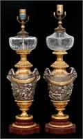 Pr. Excellent Bronze Urn lamp Bases