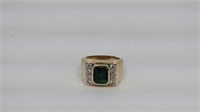 Men's 4.98ct emerald diamond ring 14kt 15.5 grams