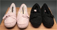 (NEW) AZ Jean Co. MAE Black & Pink Slip-Ons 8M