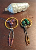 German Zepplin and Venetian Glass Bead Ornaments