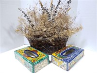 Tissue box covers w/ basket display