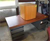 DESK & SMALL WOOD END TABLE