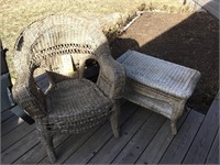 Wicker Chair & Table