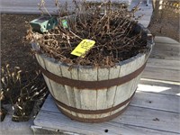 Large Rustic Wood Planter W/Dirt