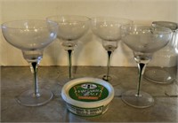 Margarita Glasses 4 Glasses and Salt with Small