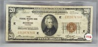 $20 Series of 1929 National currency Federal