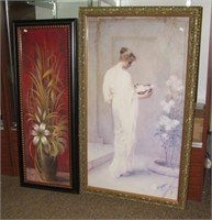 (2) Ornate framed wall décor prints. Largest