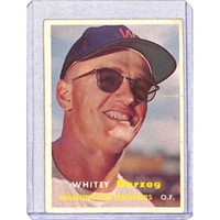 1957 Topps Whitey Herzog Rookie Creases